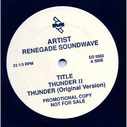 Renegade Soundwave Thunder II USED VINYL 12INCH PROMO 33 S RPM