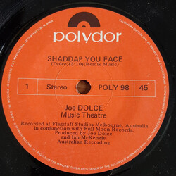 Joe Dolce Shaddap You Face USED VINYL 7INCH 45 RPM SINGLE