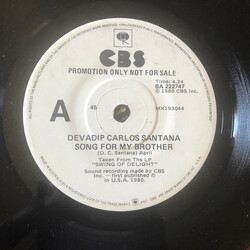 Carlos Santana Song For My Brother USED VINYL 7INCH 45 RPM SINGLE PROMO