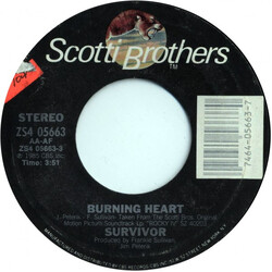 Survivor Burning Heart USED VINYL 7INCH 45 RPM