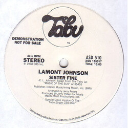 Lamont Johnson Sister Fine USED VINYL 12INCH 33 S RPM PROMO