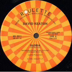 David Keaton Gloria USED VINYL 12INCH 33 S RPM PROMO