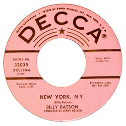 Billy Batson New York, N.Y. / Bring Me Ya Low Down Feelin's USED VINYL 7INCH 45 RPM PROMO