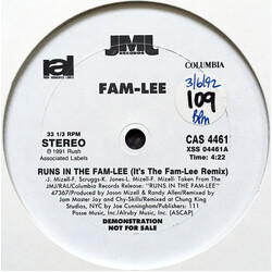 Fam-Lee Runs In The Fam-Lee USED VINYL 12INCH 33 S RPM PROMO
