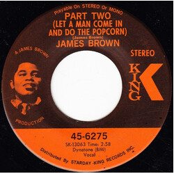 James Brown Part Two (Let A Man Come In And Do The Popcorn) / Gittin' A Little Hipper (Part 2) USED VINYL 7INCH 45 RPM SINGLE