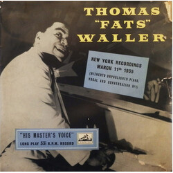 Fats Waller New York Recordings March 11th 1935 (Hitherto Unpublished Piano, Vocal And Conversation No1 ) Vinyl LP USED