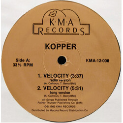Kopper (2) Velocity USED VINYL 12INCH 33 S RPM