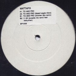 Mattafix To And Fro USED VINYL 12INCH WHITE LABEL