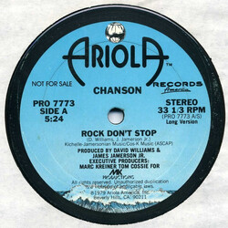 Chanson Rock Don't Stop USED VINYL 12INCH 33 S RPM PROMO
