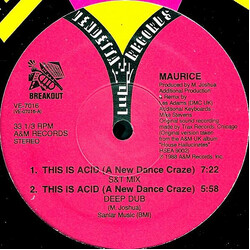Maurice Joshua This Is Acid (A New Dance Craze) VINYL 12" USED