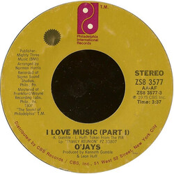 The O'Jays I Love Music VINYL 7" USED