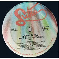Donald Dee Bowden Don't Cha Go Nowhere USED VINYL 12INCH 33 S RPM