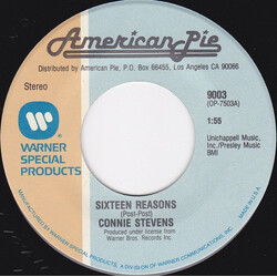 Connie Stevens / The Vogues Sixteen Reasons / Turn Around Look At Me USED VINYL 7INCH 45 RPM STEREO