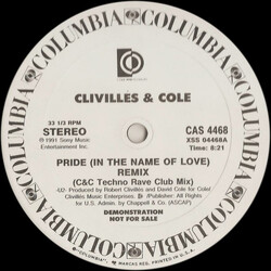 Clivillés & Cole Pride (In The Name Of Love) (Remix) VINYL 12" USED