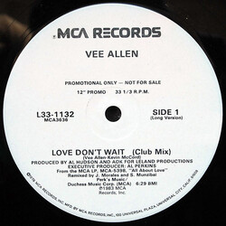 Vee Allen Love Don't Wait USED VINYL 12INCH 33 S RPM PROMO