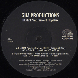 G.I.M. Productions Hertz EP Vinyl 12" USED