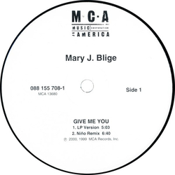 Mary J. Blige Give Me You / Let No Man Put Asunder Vinyl 12" USED