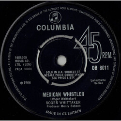 Roger Whittaker Mexican Whistler USED VINYL 7INCH SINGLE 45 RPM