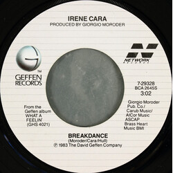 Irene Cara Breakdance USED VINYL 7INCH 45 RPM SINGLE STEREO