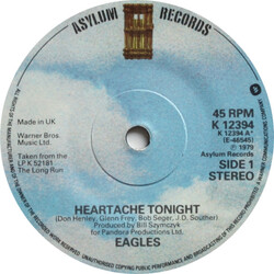 Eagles Heartache Tonight USED VINYL 7INCH 45 RPM SINGLE