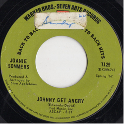 Joanie Sommers Johnny Get Angry / One Boy Vinyl 7" USED