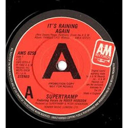 Supertramp It's Raining Again USED VINYL 7INCH 45 RPM SINGLE PROMO