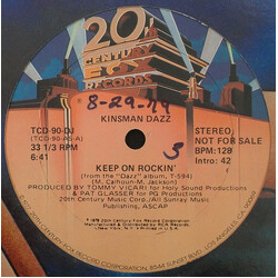 Kinsman Dazz Keep On Rockin' USED VINYL 12INCH 33 S RPM PROMO