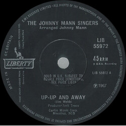 The Johnny Mann Singers Up-up And Away USED VINYL 7INCH 45 RPM SINGLE