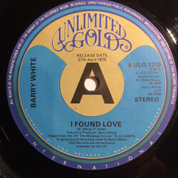 Barry White I Found Love USED VINYL 7INCH 45 RPM SINGLE PROMO
