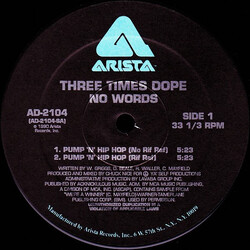Three Times Dope No Words USED VINYL 12INCH 33 S RPM