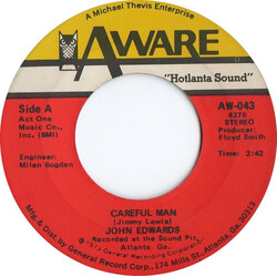 John Edwards (3) Careful Man / Claim Jumpin' USED VINYL 7INCH 45 RPM SINGLE STEREO
