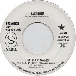 The Gap Band Backbone USED VINYL 7INCH 45 RPM PROMO STEREO MONO