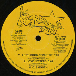 H.C. Smooth Let's Rock-Non-Stop USED VINYL 12INCH 33 S RPM STEREO