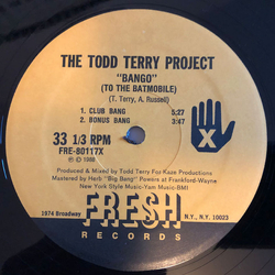 The Todd Terry Project Bango (To The Batmobile) / Back To The Beat Vinyl 12" USED