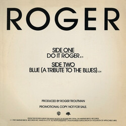 Roger Troutman Do It Roger / Blue (A Tribute To The Blues) USED VINYL 12INCH PROMO