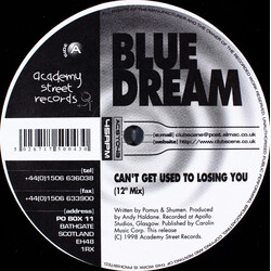Blue Dream Can't Get Used To Losing You USED VINYL 12INCH 45 RPM