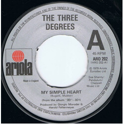 The Three Degrees My Simple Heart USED VINYL 7INCH SINGLE 45 RPM