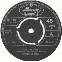 Aphrodite's Child Rain And Tears USED VINYL 7INCH 45 RPM SINGLE MONO