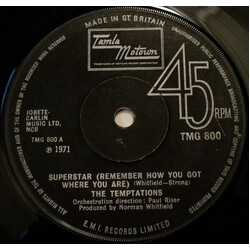 The Temptations Superstar (Remember How You Got Where You Are) VINYL 7" USED