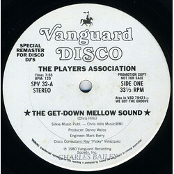 The Players Association The Get-Down Mellow Sound USED VINYL 12INCH 33 S RPM PROMO