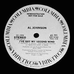 Al Johnson I've Got My Second Wind USED VINYL 12INCH 33 S RPM PROMO