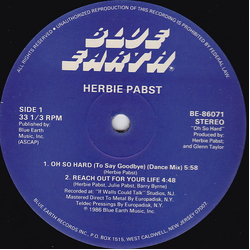 Herbie Pabst Oh So Hard (To Say Goodbye) / Reach Out For Your Life Vinyl 12" USED