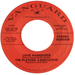 The Players Association Love Hangover USED VINYL 7INCH 45 RPM PROMO STYRENE STEREO