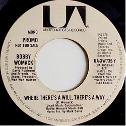 Bobby Womack Where There's A WIll, There's A Way USED VINYL 7INCH 45 RPM SINGLE PROMO STEREO MONO