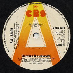 Paul Simon Stranded In A Limousine Vinyl 7" USED