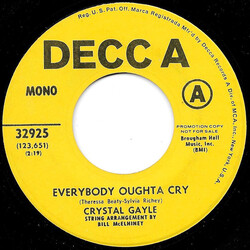 Crystal Gayle Everybody Oughta Cry / M.R.S. Degree USED VINYL 7INCH 45 RPM PROMO MONO