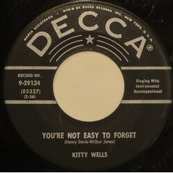 Kitty Wells You're Not Easy To Forget USED VINYL 7INCH 45 RPM REPRESS