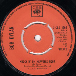 Bob Dylan Knockin' On Heaven's Door USED VINYL 7INCH 45 RPM SINGLE