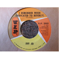 Ivy Jo Hunter I Remember When (Dedicated To Beverly) / Sorry Is A Sorry Word USED VINYL 7INCH 45 RPM
