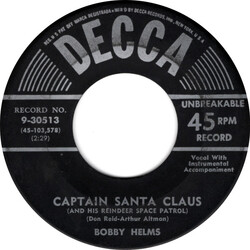 Bobby Helms Captain Santa Claus (And His Reindeer Space Patrol) / Jingle Bell Rock USED VINYL 7INCH 45 RPM SINGLE